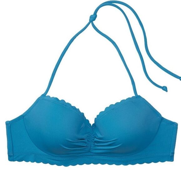 Victorias Secret Swim Zuma Sweetheart Demi Bikini top Bra Halter Teal - Picture 1 of 6